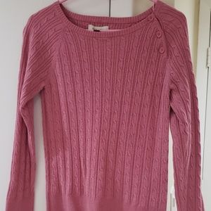 Ladies king sleeve cable knit sweater